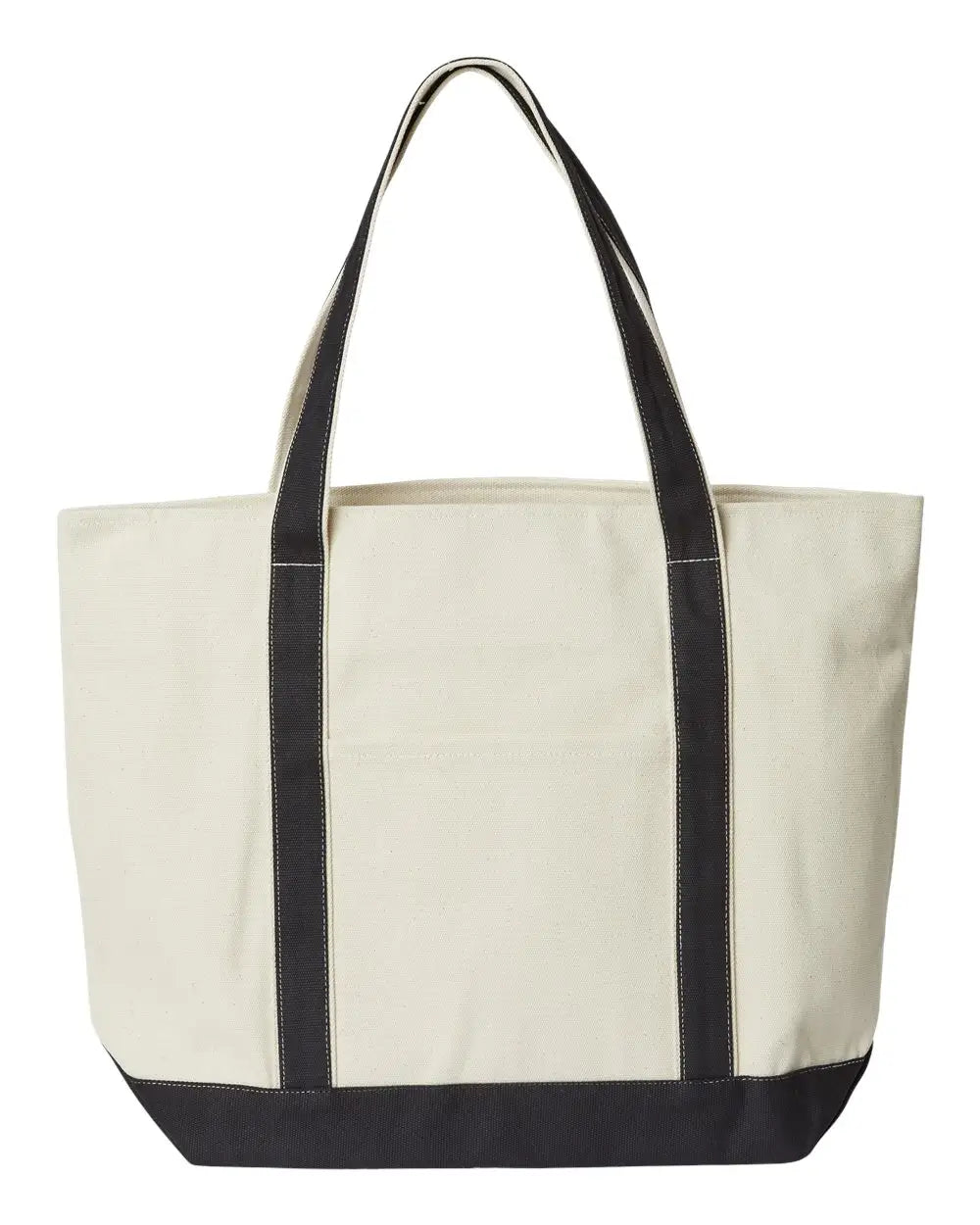 Liberty Bags 8873l Xl Zippered Cotton Canvas Resort Tote - 8873 - Natural Black - one Size Fits Most