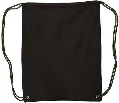 Liberty Bags 8875 Canvas Drawstring Backpack - Black - one Size Fits Most