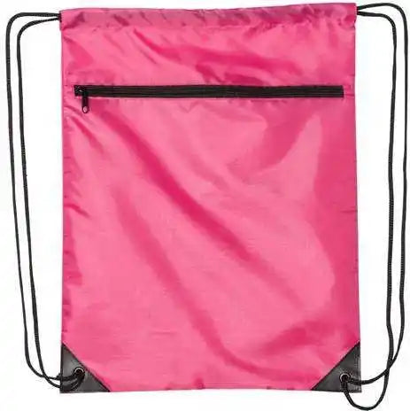 Liberty Bags 8888 Zippered Drawstring Backpack - Hot Pink - one Size Fits Most