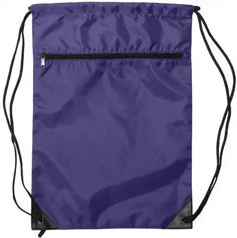 Liberty Bags 8888 Zippered Drawstring Backpack - Purple - one Size Fits Most