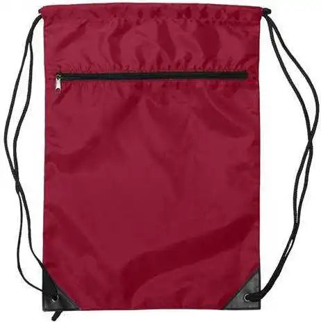Liberty Bags 8888 Zippered Drawstring Backpack - Red - one Size Fits Most