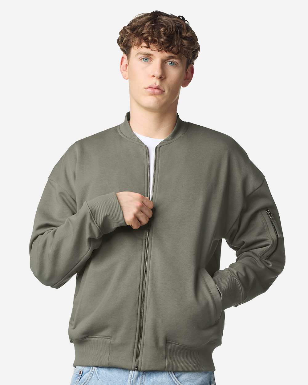 Lieutenant Unisex French Terry Bomber Jacket - FTJ77 plain