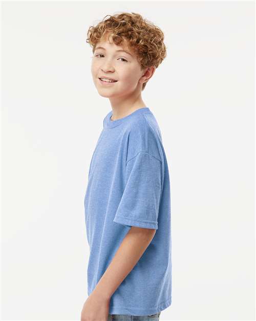 Light Blue Heather Youth Gold Soft Touch T-Shirt - 4850