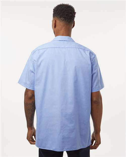 Light Blue Industrial Short Sleeve Work Shirt - Tall Sizes - S535T