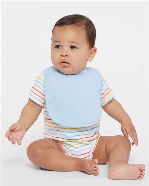 Front View of Light Blue Infant Premium Jersey Bib - 1005