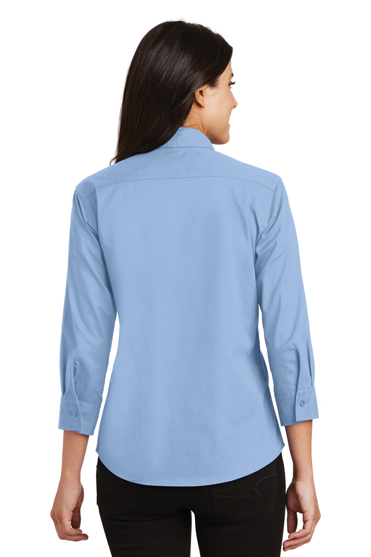 Light Blue Port Authority Women's 3/4-Sleeve Easy Care Shirt. L612