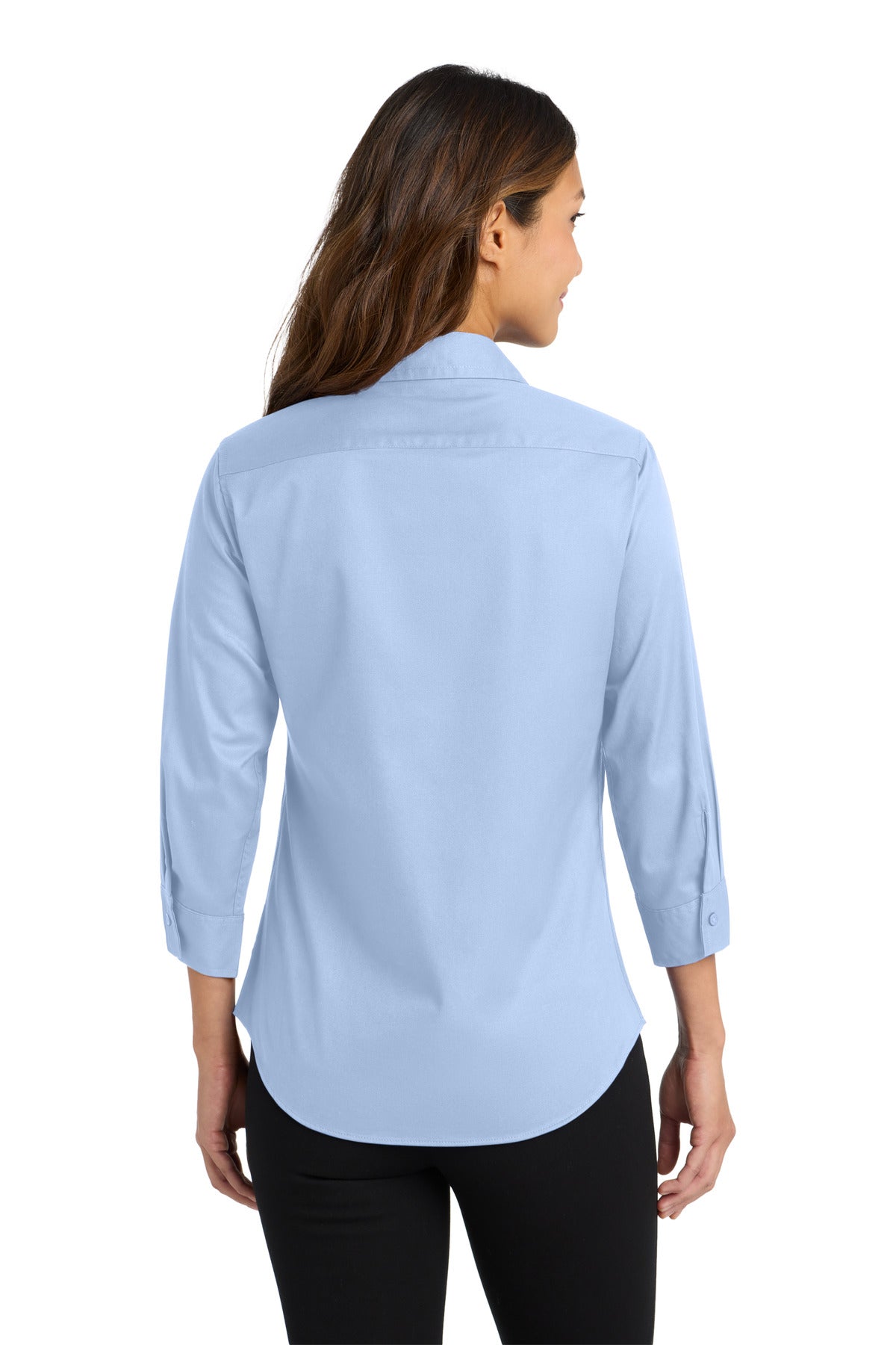 Light Blue Port Authority Women's 3/4-Sleeve Easy Care Shirt. L612