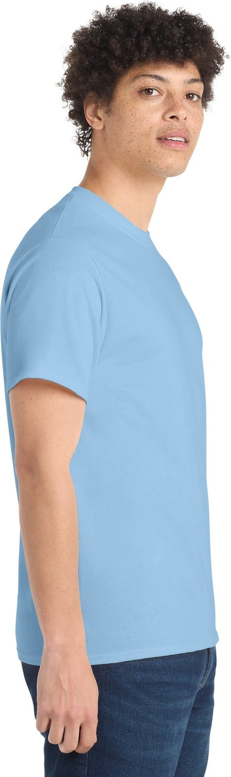 Light Blue Port & Co Core Cotton Tee. PC54