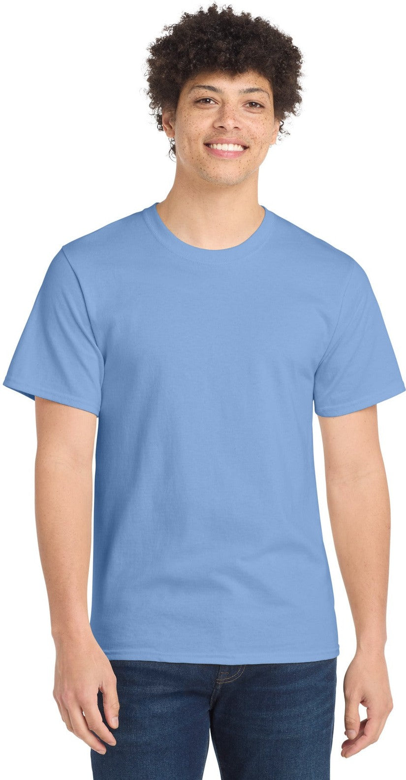 Light Blue Port & Co Essential Tee. PC61