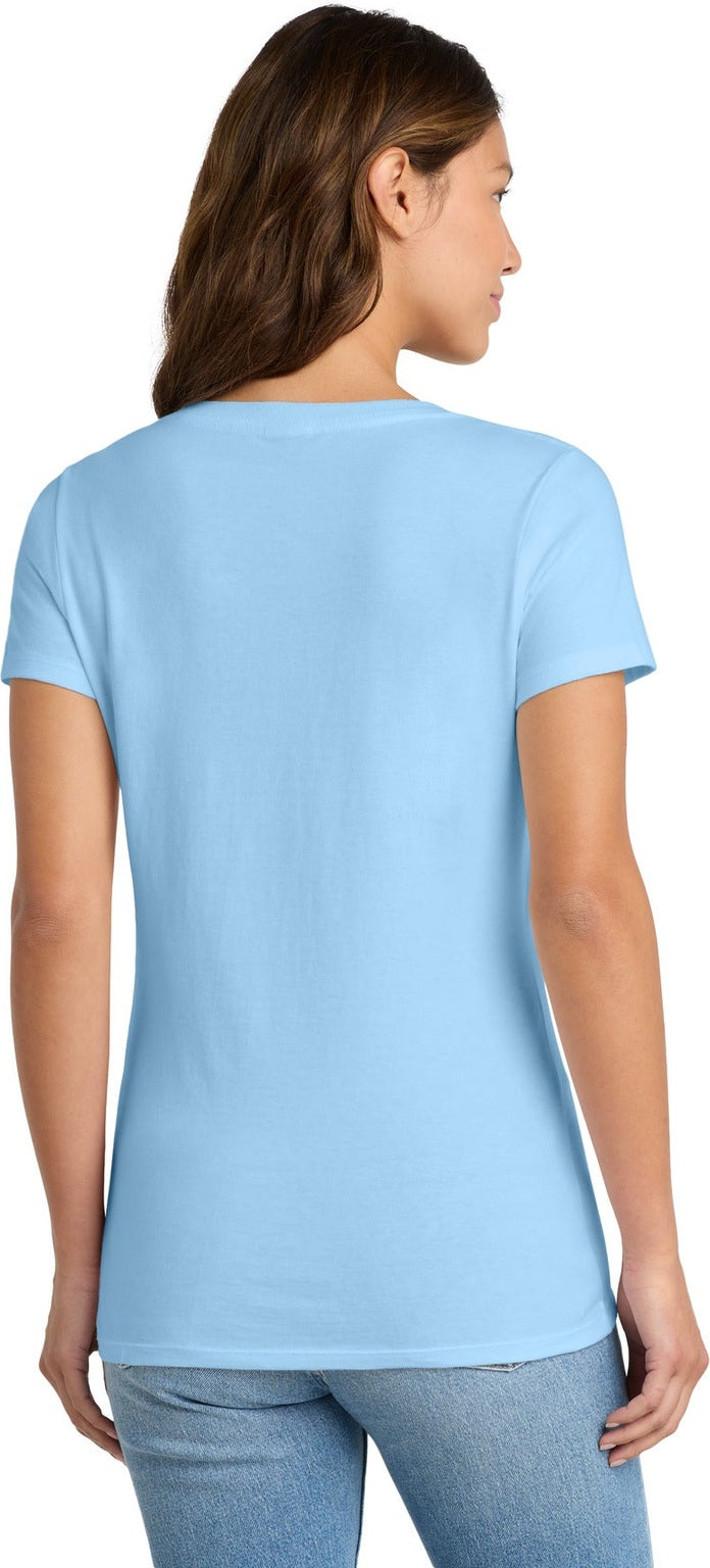 Light Blue Port & Co Women's Fan Favorite V-Neck Tee. LPC450V