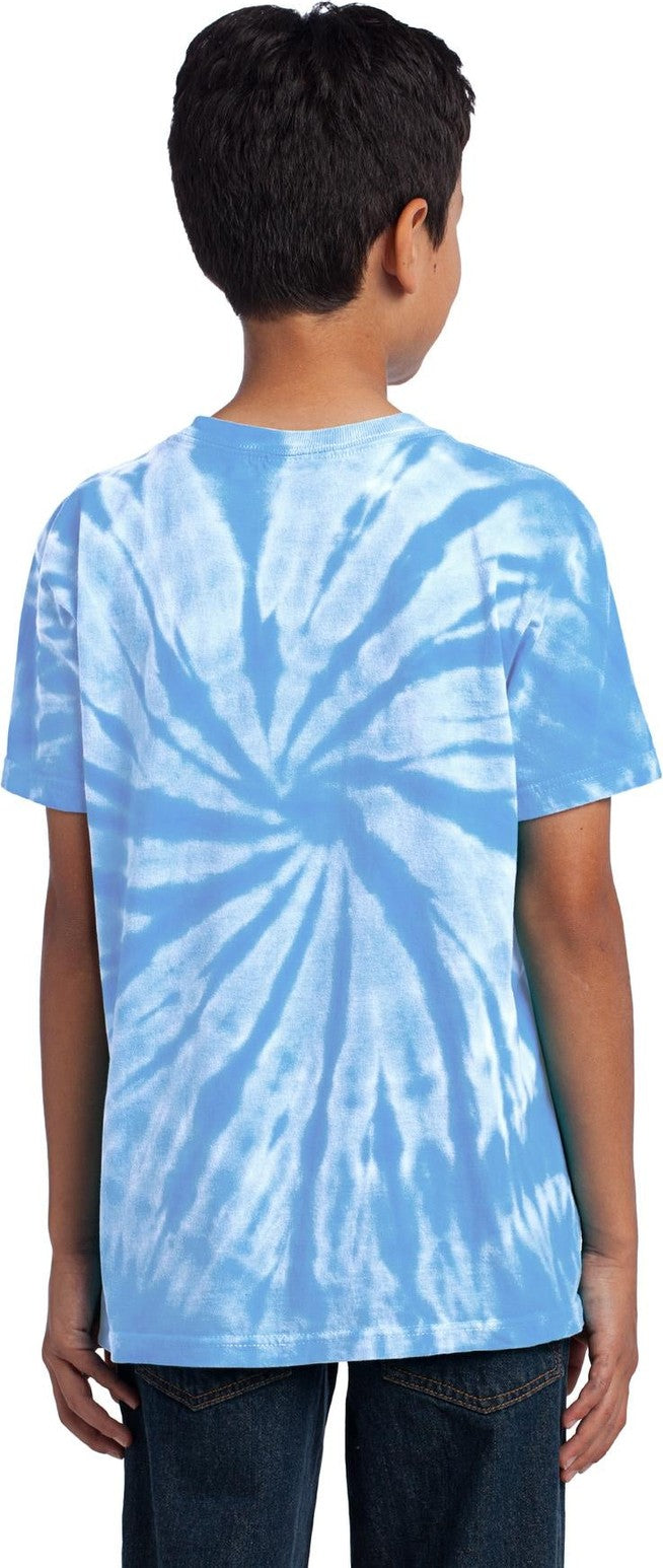 Light Blue Port & Co Youth Tie-Dye Tee. PC147Y