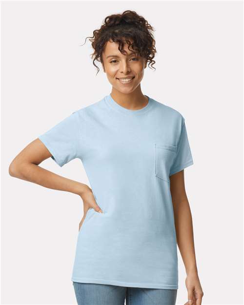 Light Blue Ultra Cotton® Pocket T-Shirt - 2300