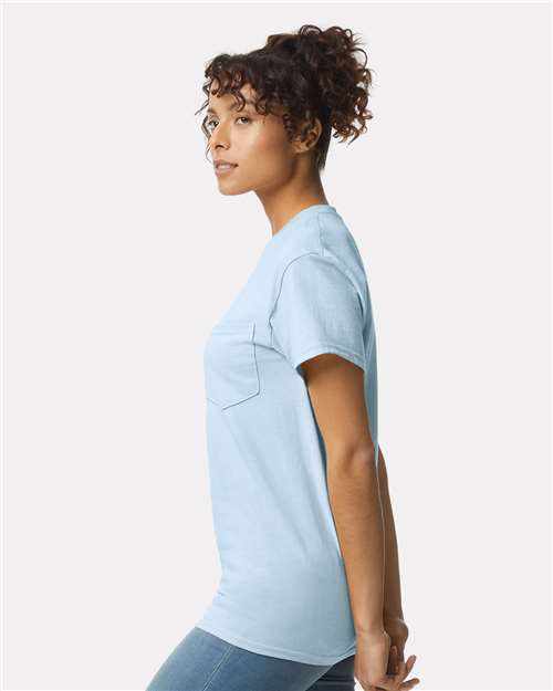 Light Blue Ultra Cotton® Pocket T-Shirt - 2300