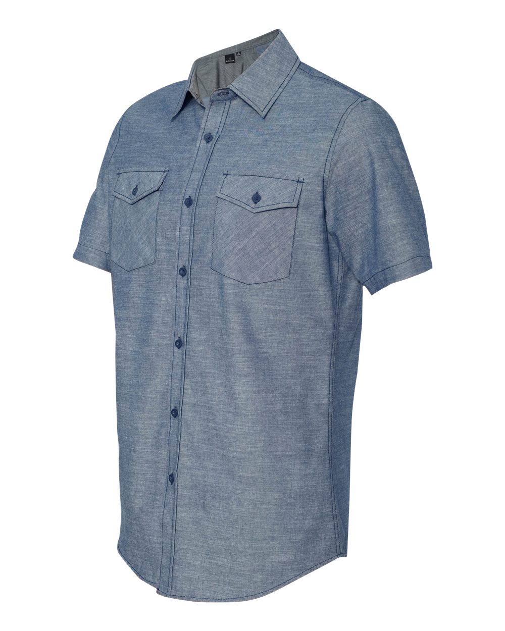 Light Denim Chambray Short Sleeve Shirt - 9255