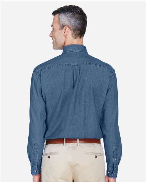 Light Denim Men&#39;s Long Sleeve Denim Shirt - M550