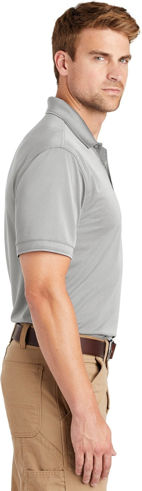 Light Grey CornerStone Industrial Snag-Proof Pique Polo. CS4020