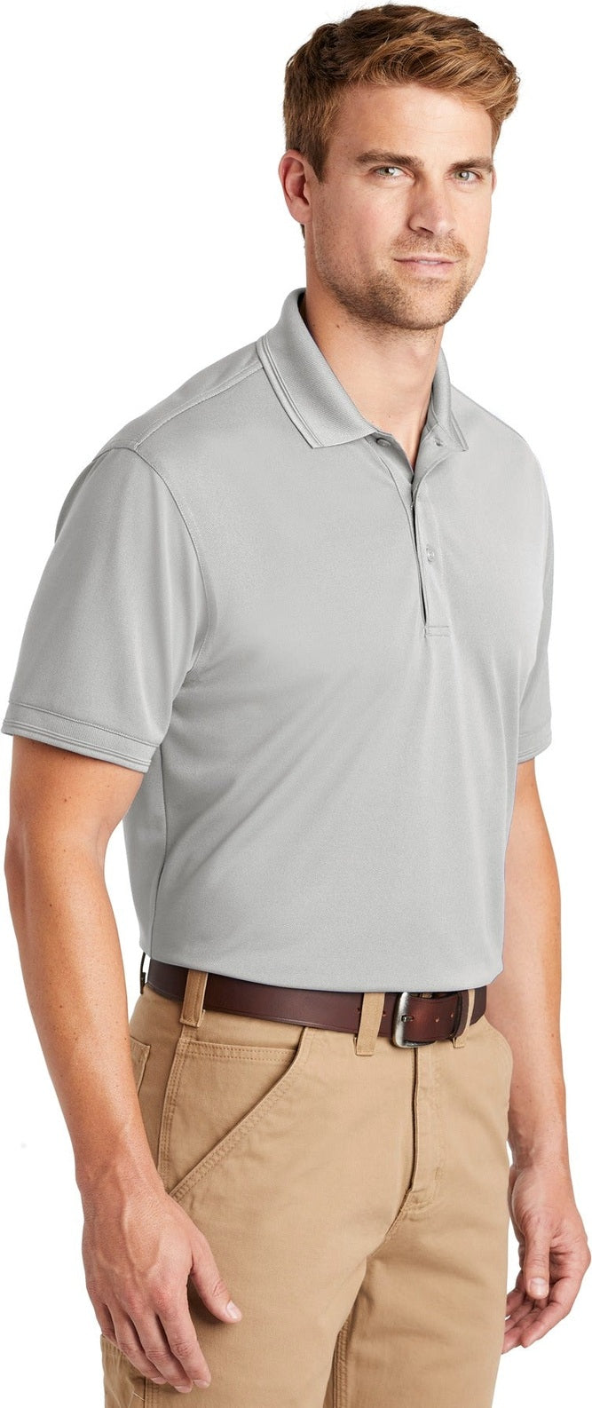 Light Grey CornerStone Industrial Snag-Proof Pique Polo. CS4020