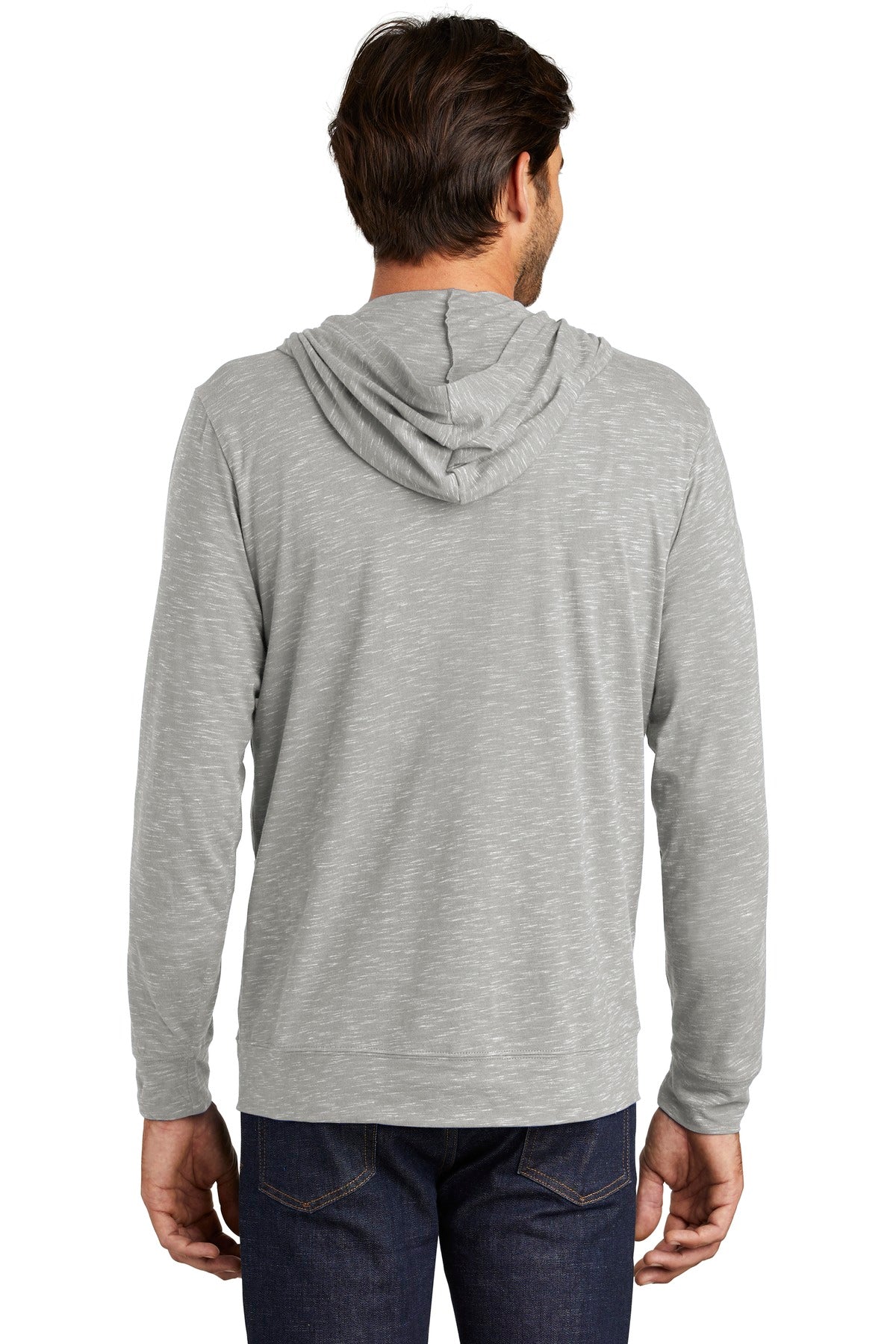 Light Grey District Medal Full-Zip Hoodie. DT565