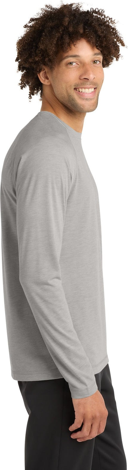 Light Grey Hth Sport-Tek PosiCharge Long Sleeve Tri-Blend Wicking Raglan Tee ST400LS