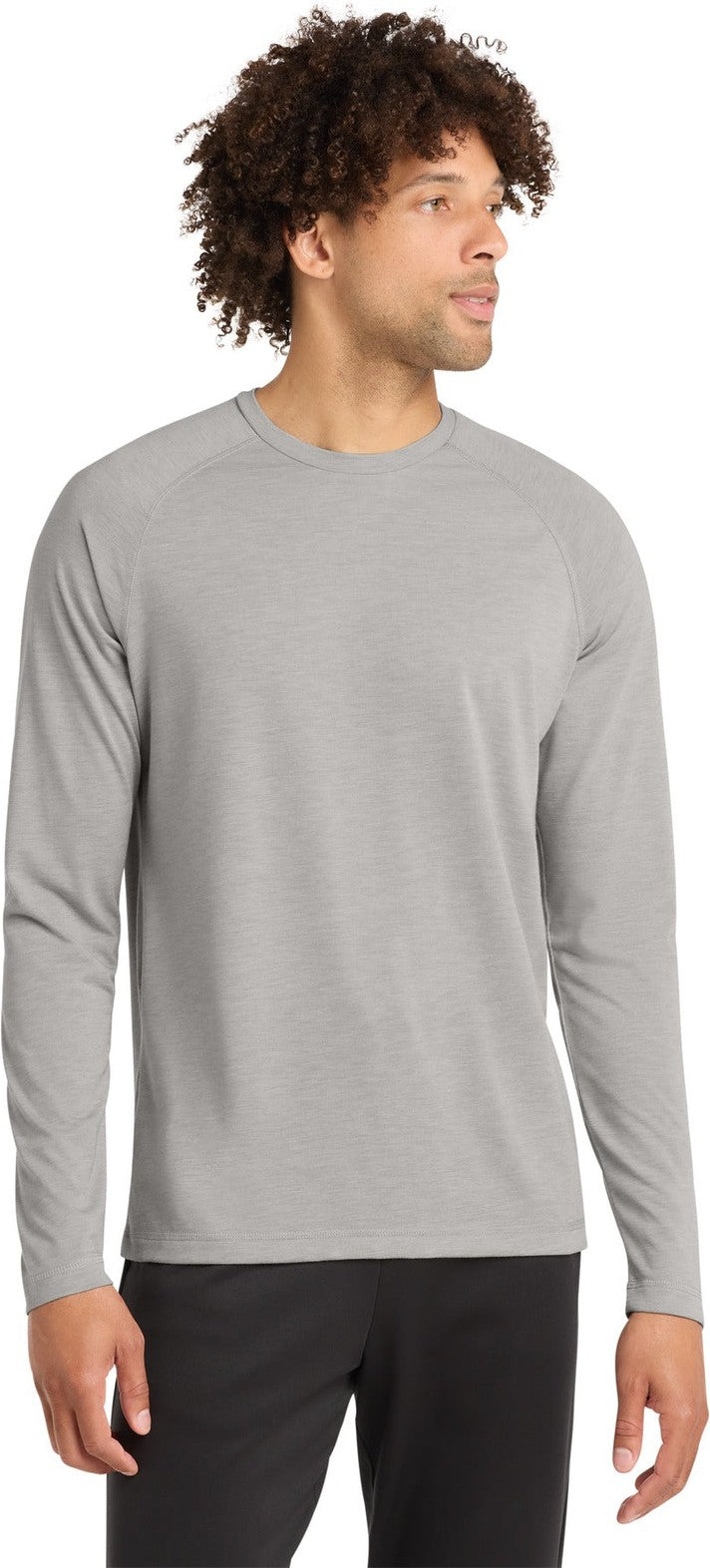 Light Grey Hth Sport-Tek PosiCharge Long Sleeve Tri-Blend Wicking Raglan Tee ST400LS