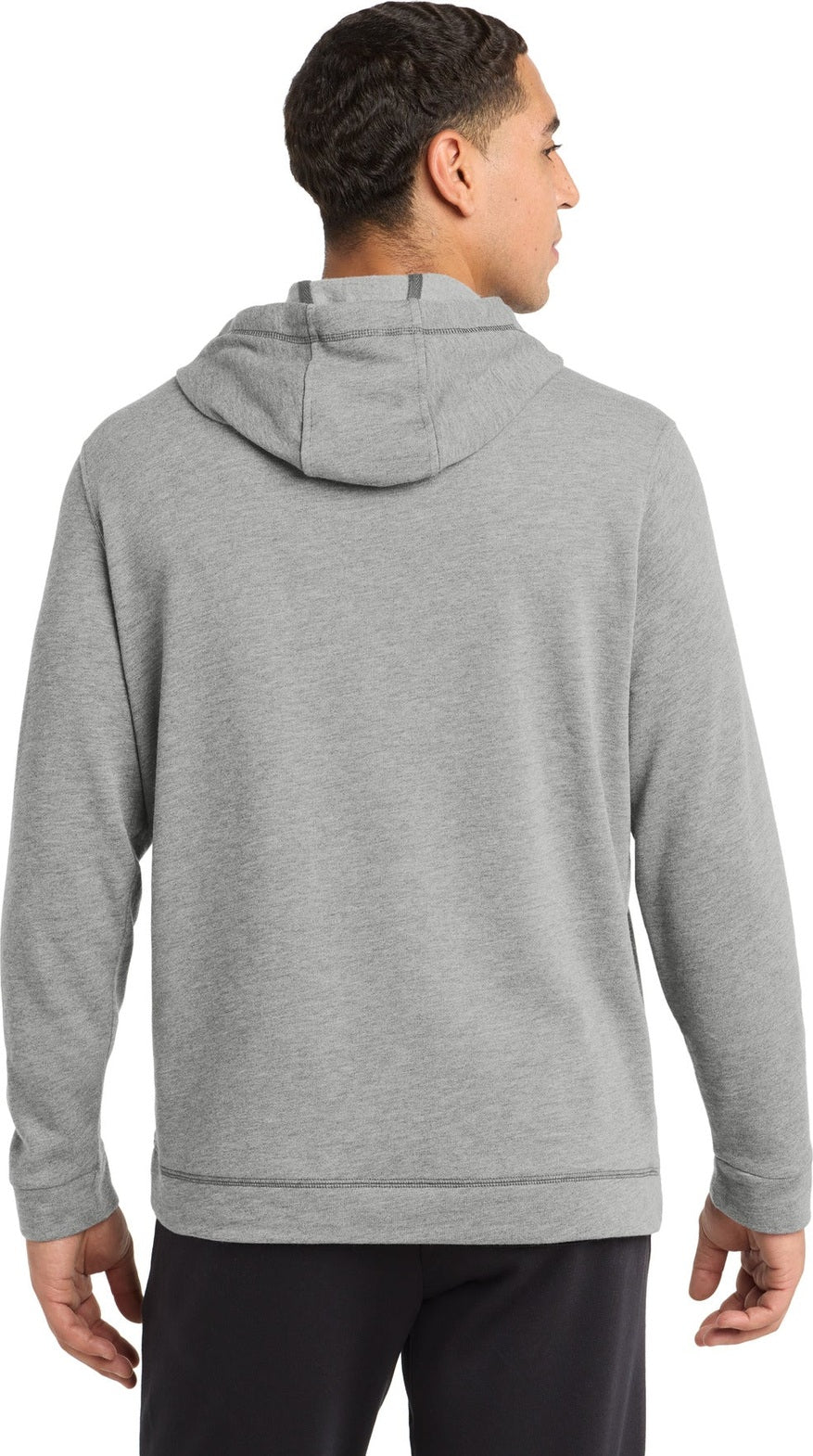 Light Grey Hth Sport-Tek PosiCharge Tri-Blend Wicking Fleece Hooded Pullover. ST296