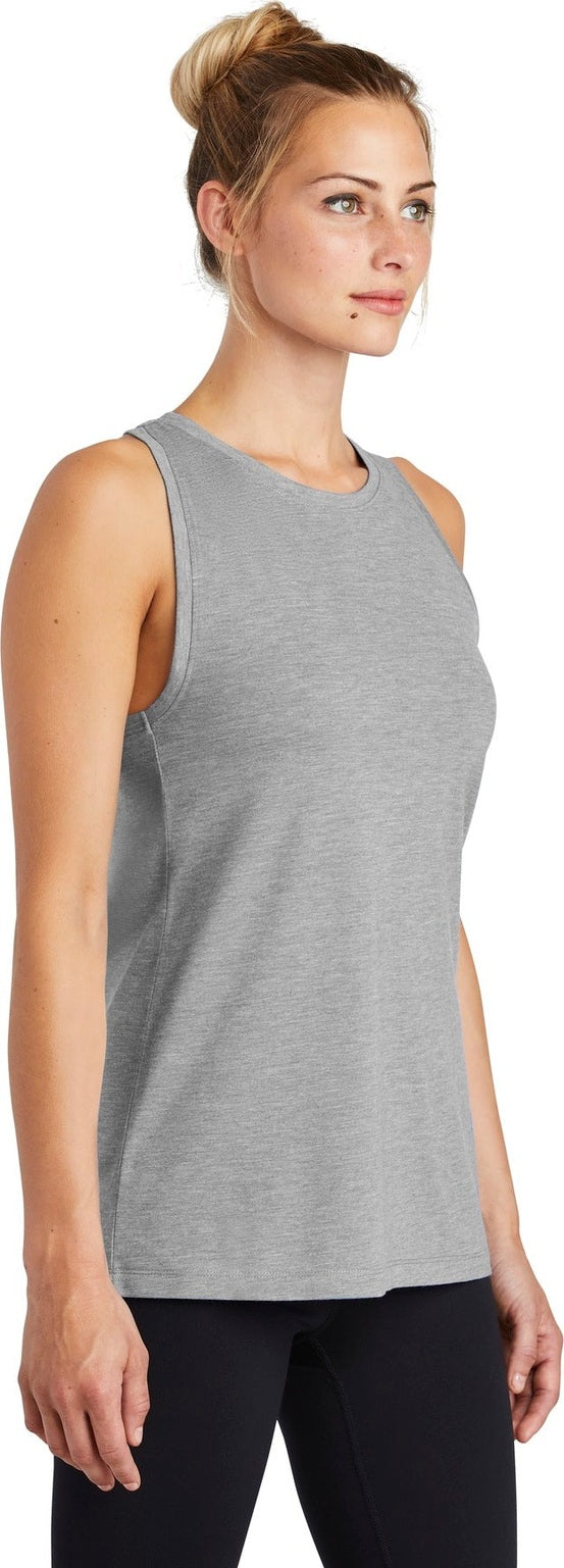 Light Grey Hth Sport-Tek Women's PosiCharge Tri-Blend Wicking Tank. LST402