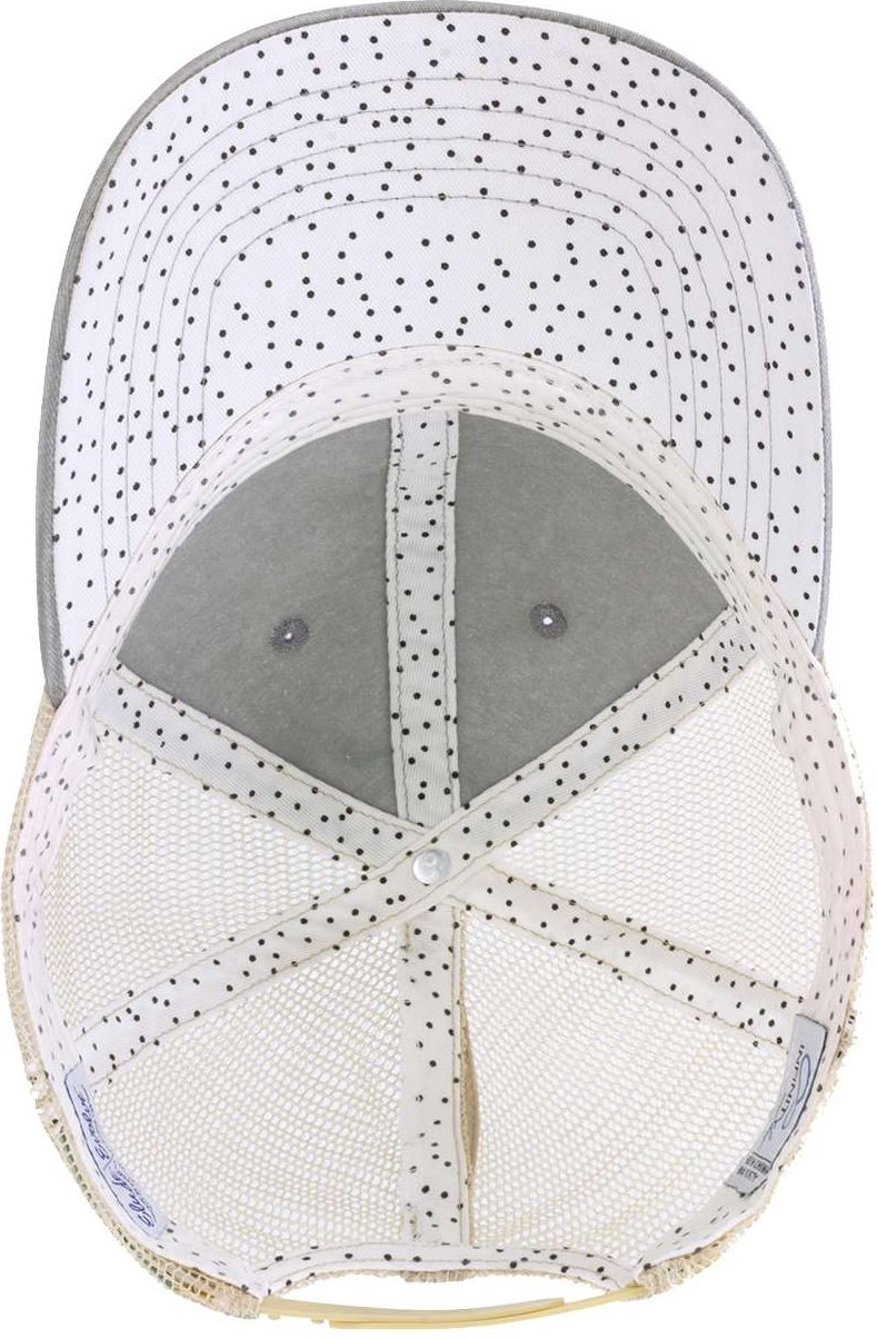 Light Grey/ Polka Dots Women's Washed Mesh-Back Cap - TESS