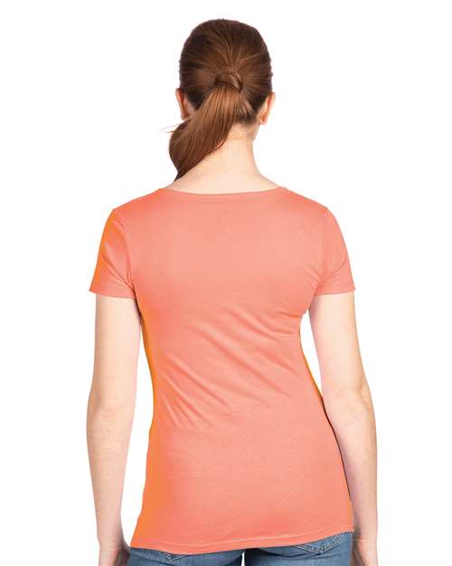 Light Orange Women&#39;s Ideal V-Neck T-Shirt - 1540