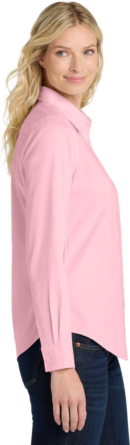 Light Pink Port Authority Women's Long Sleeve Easy Care Shirt. L608