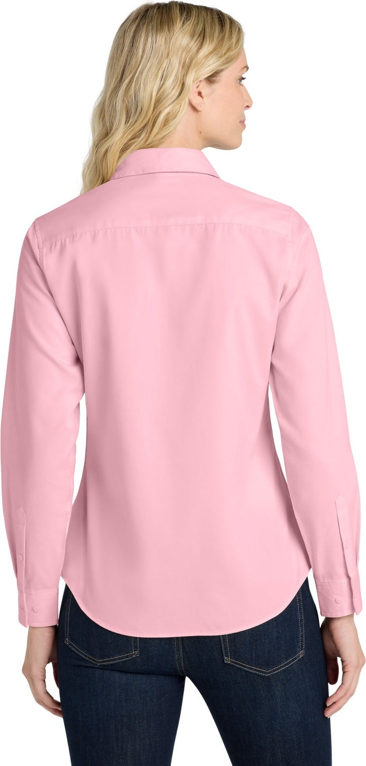 Light Pink Port Authority Women's Long Sleeve Easy Care Shirt. L608