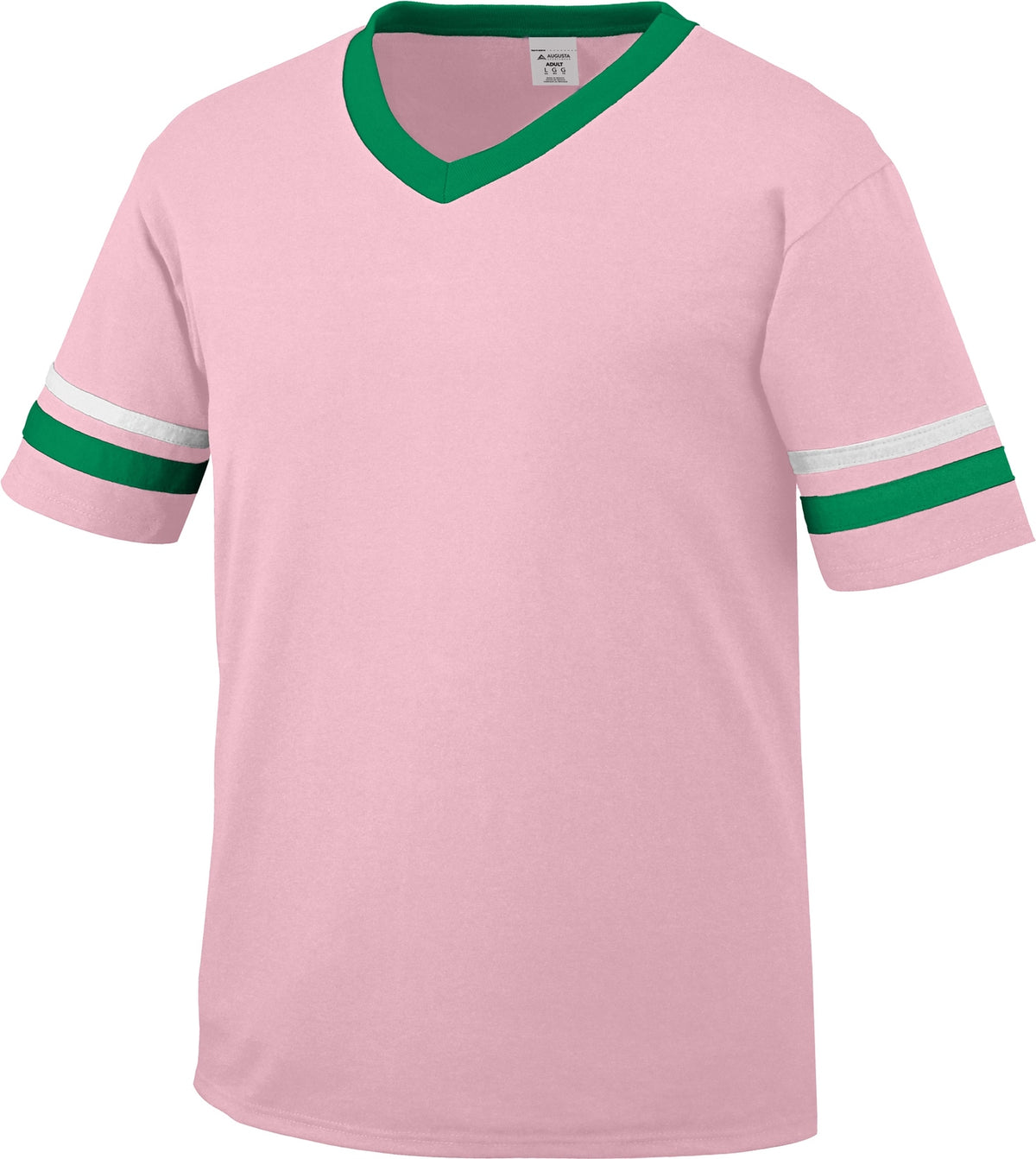 LIGHT PINK/KELLY/WHITE SLEEVE STRIPE JERSEY