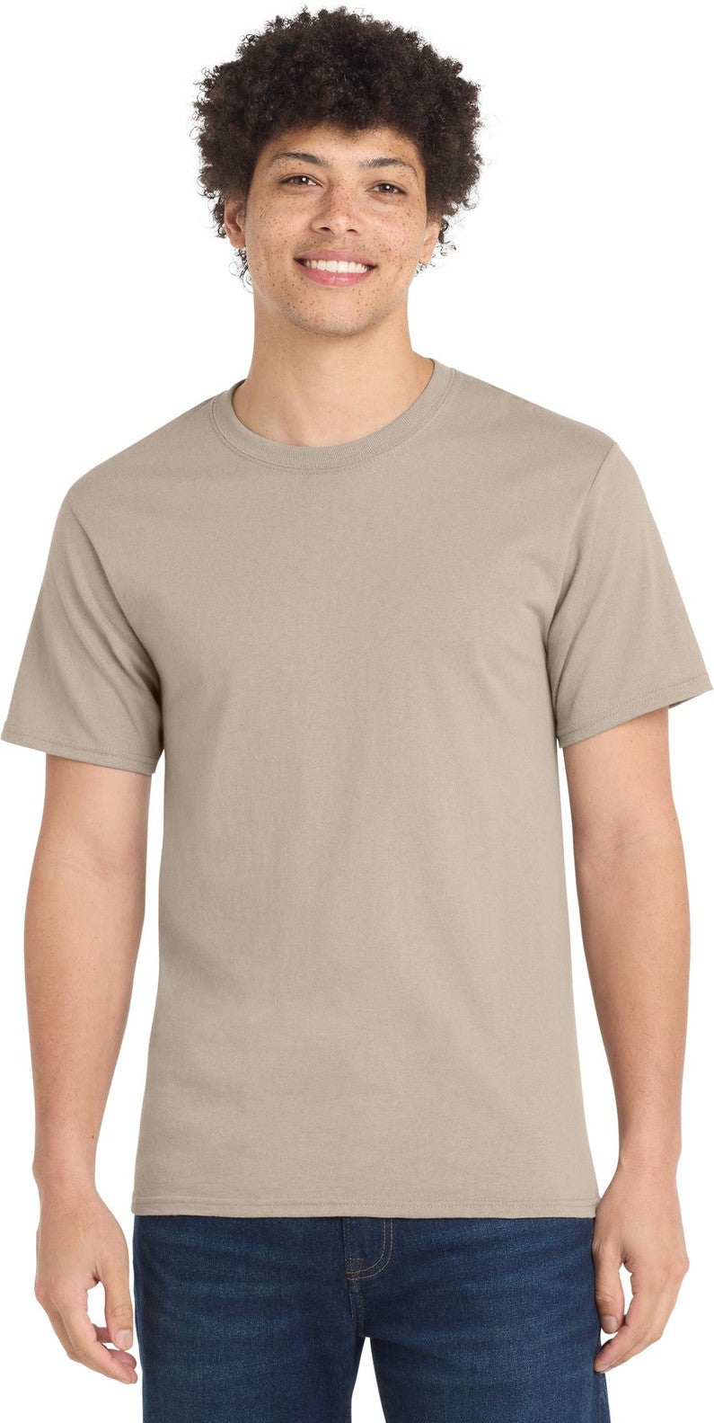 Light Sand Port & Co Essential Tee. PC61