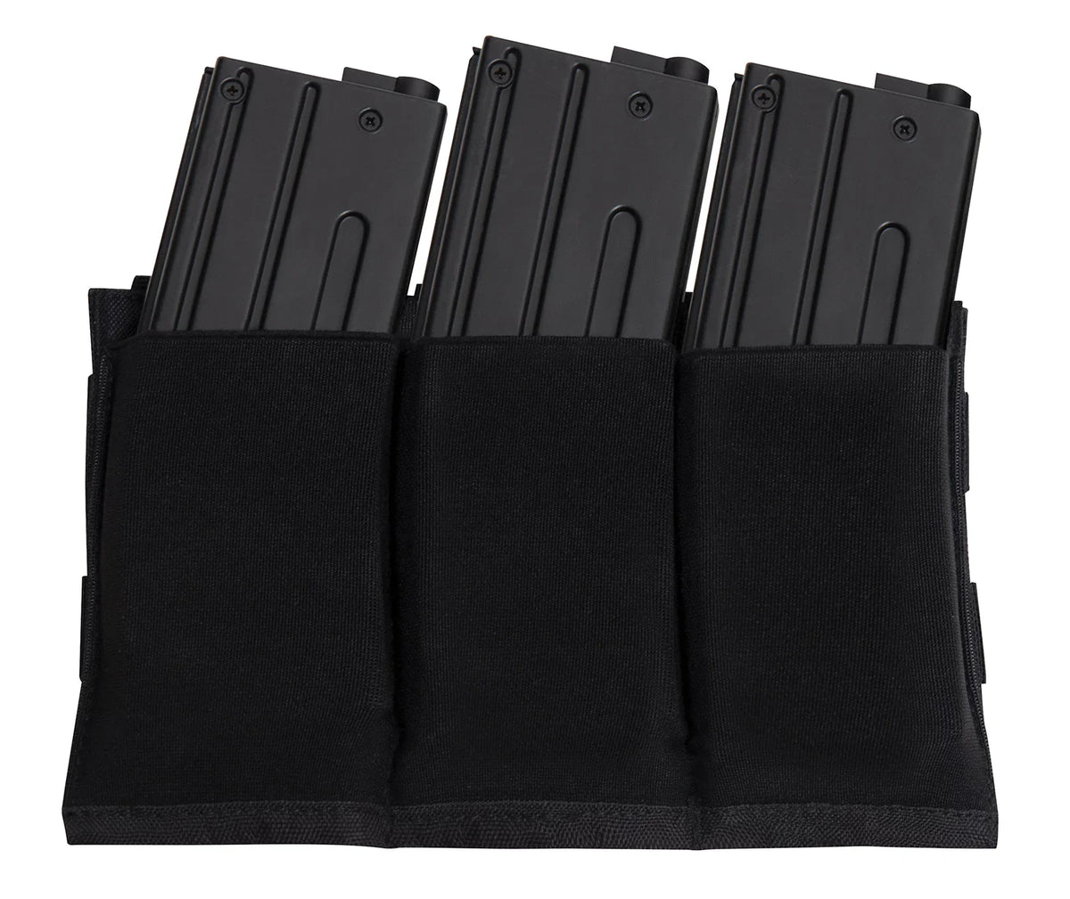 Lightweight 3 Mag Elastic Retention Pouch - Black
