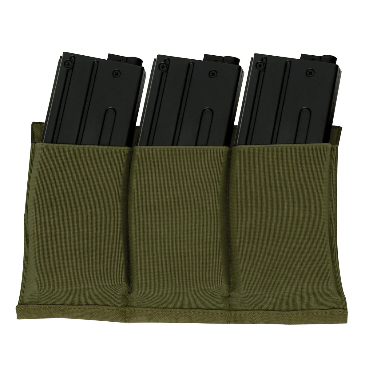 Lightweight 3 Mag Elastic Retention Pouch - Olive Drab
