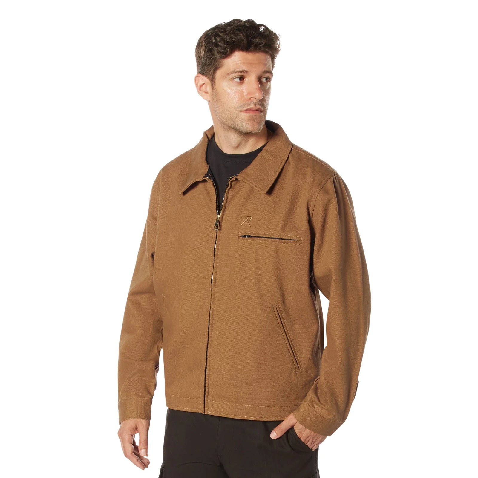 Lightweight Canvas Work Jacket - Brown / s