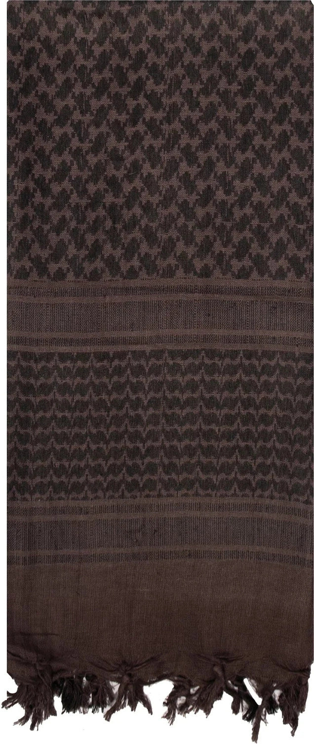 Lightweight Shemagh Tactical Desert Keffiyeh Scarf - Black / Brown