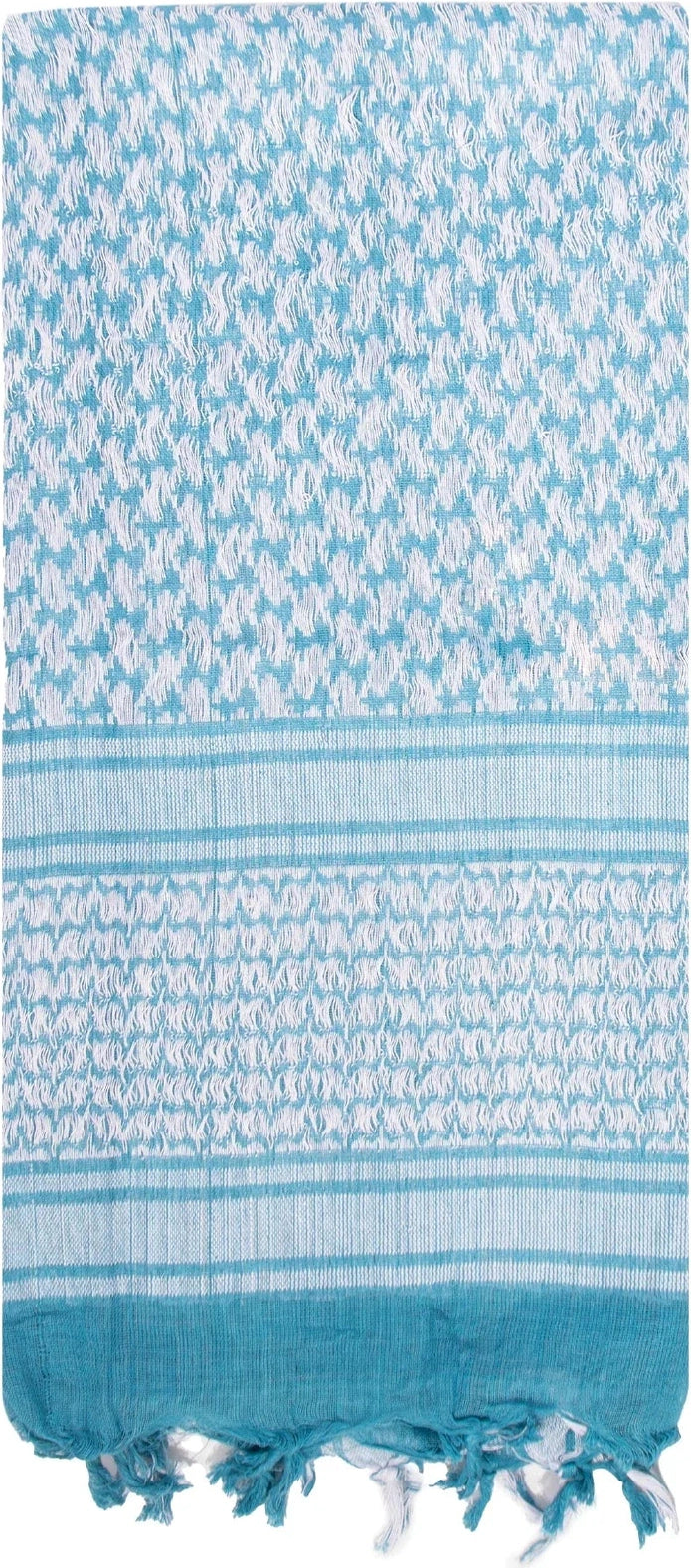 Lightweight Shemagh Tactical Desert Keffiyeh Scarf - Blue / White