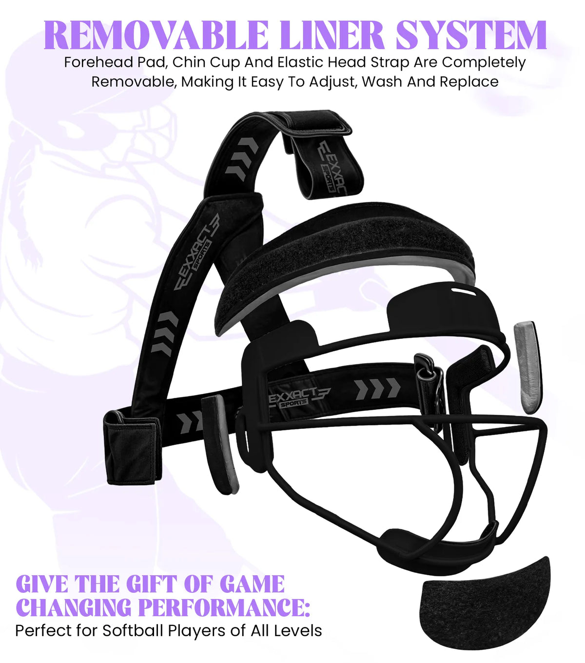 Lightweight Softball Face Mask Protective Fielders (black)