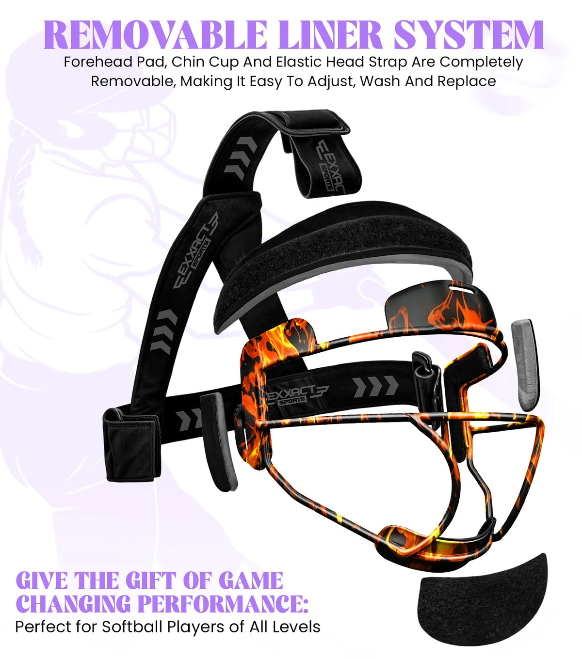 Lightweight Softball Face Mask Protective Fielders (flame)
