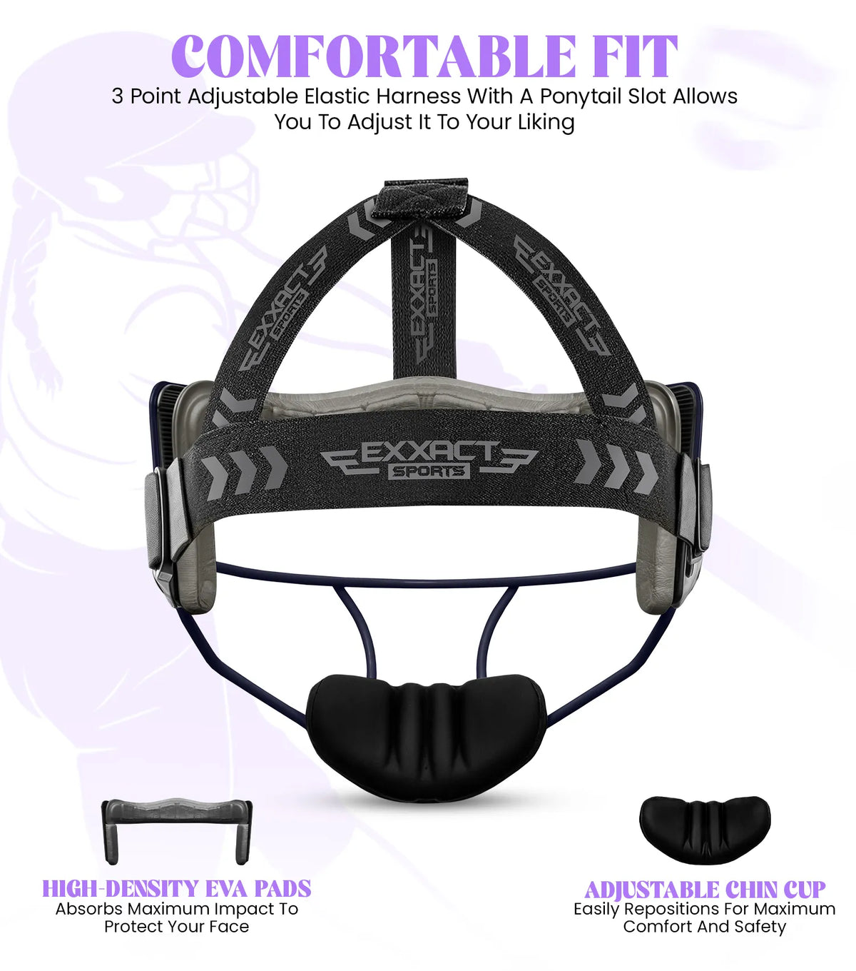 Lightweight Softball Face Mask Protective Fielders (navy)