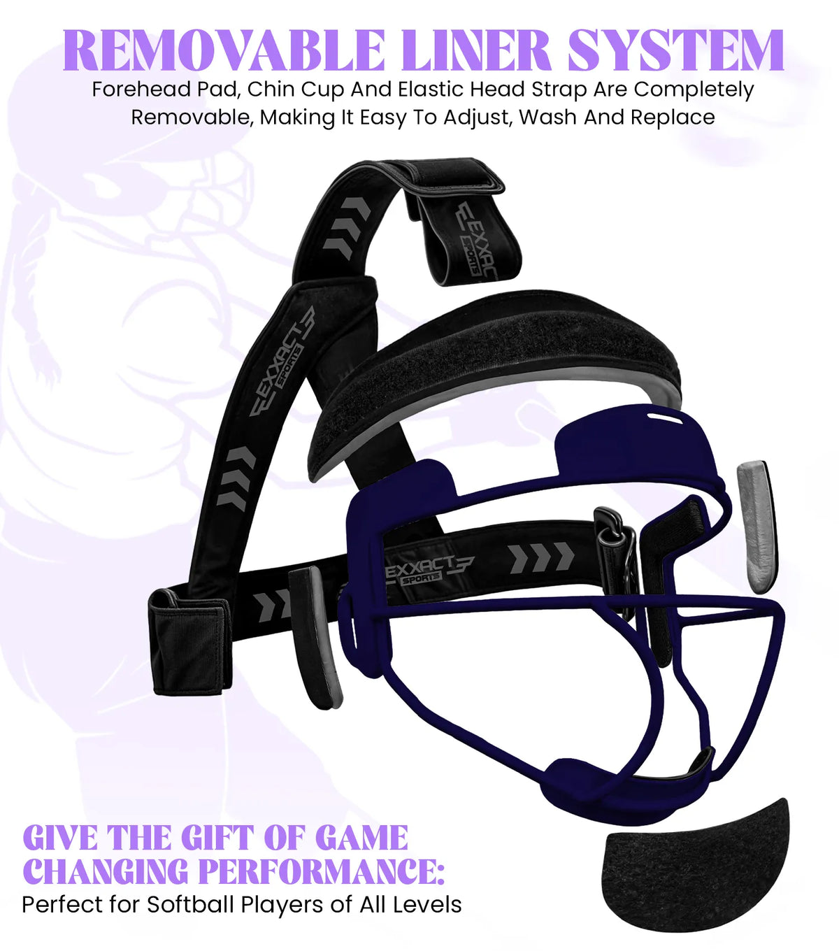 Lightweight Softball Face Mask Protective Fielders (navy)