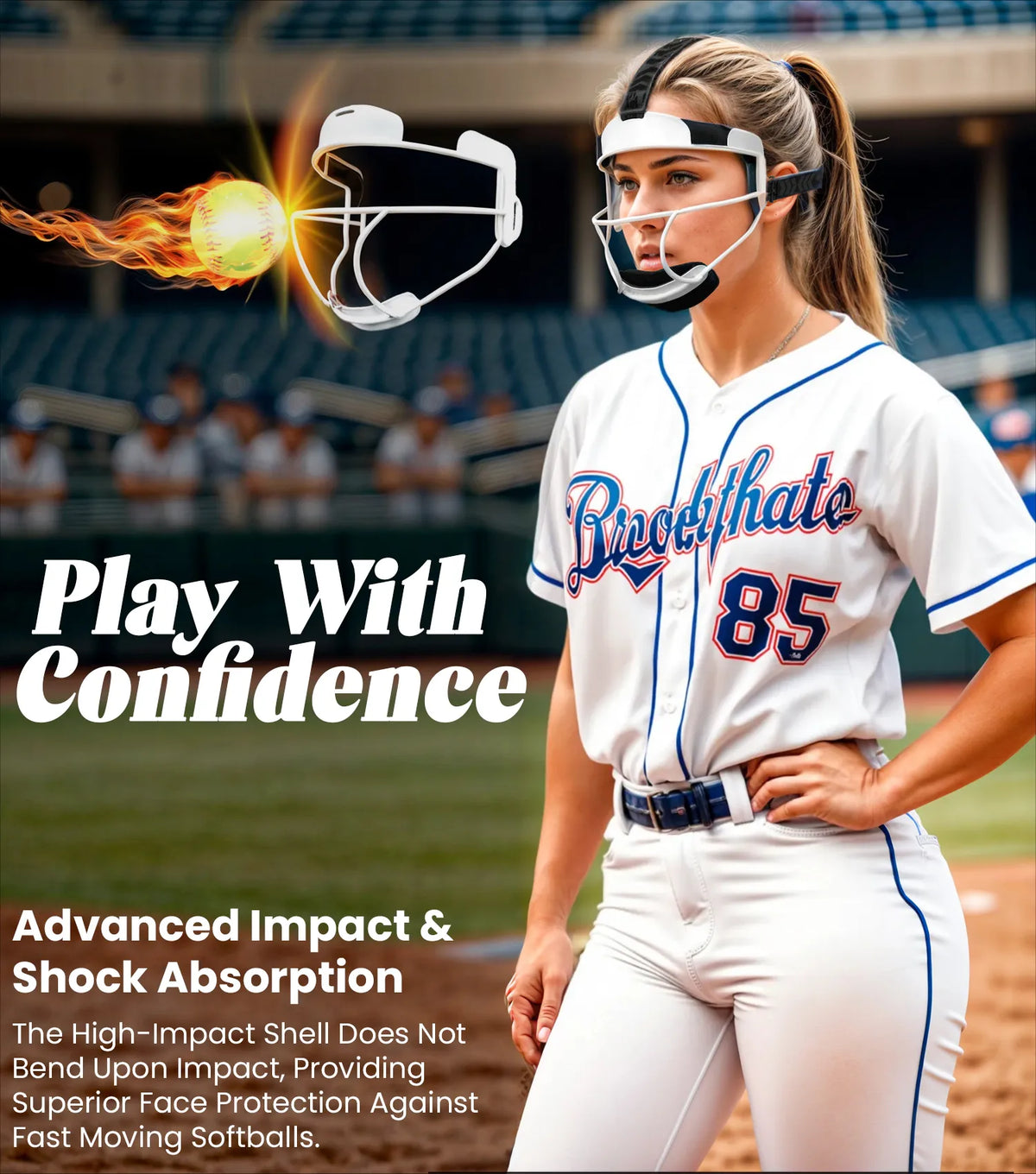 Lightweight Softball Face Mask Protective Fielders (silver)