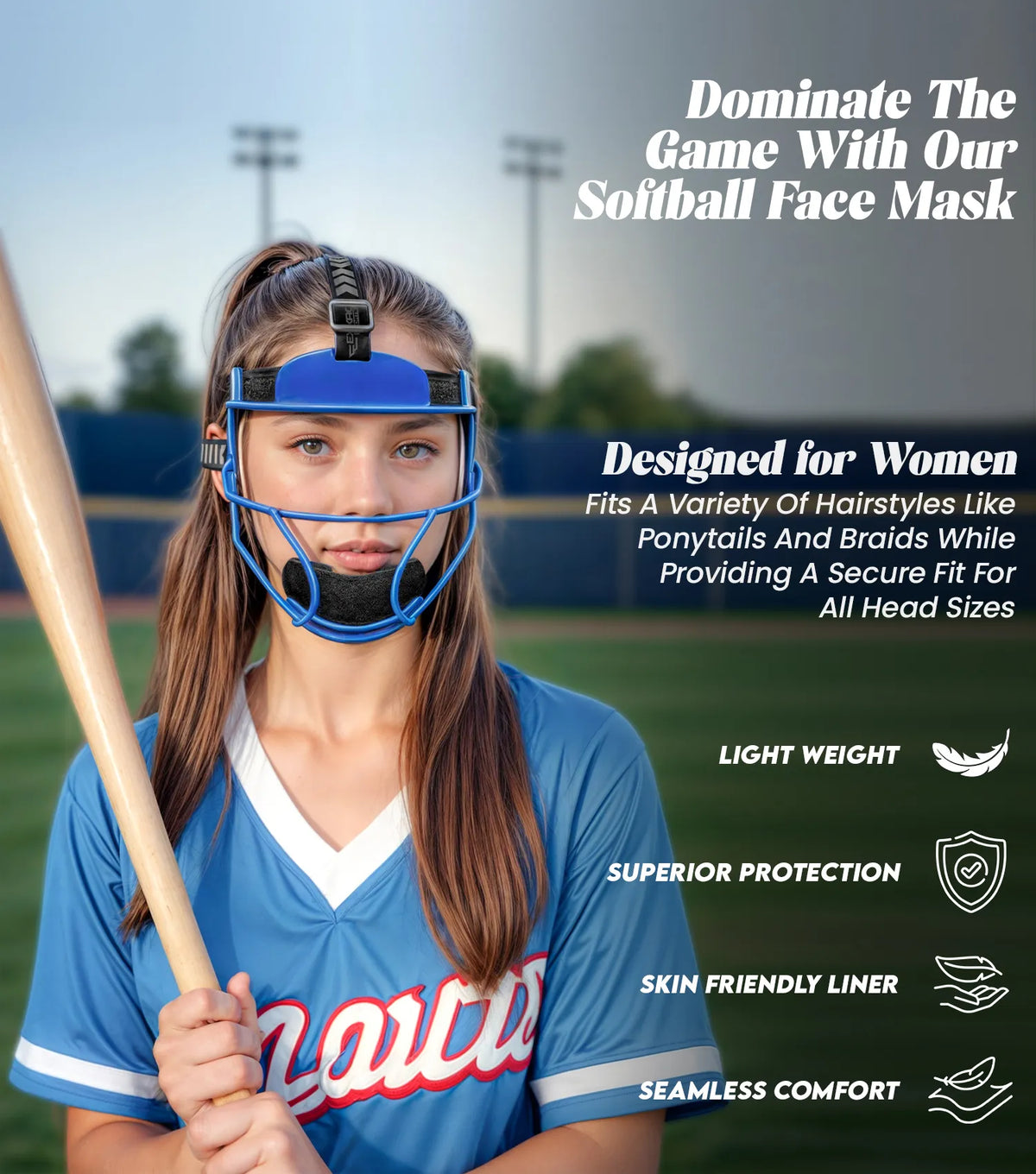 Lightweight Softball Face Mask Protective Fielders (white)