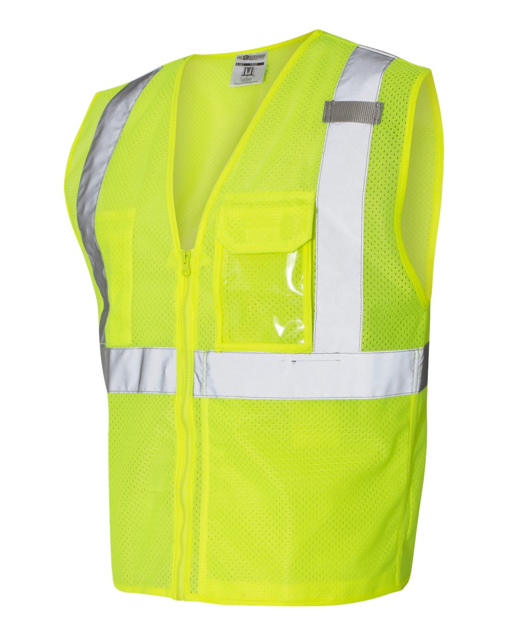 Lime Clear ID Vest with Zipper Closure - 1532