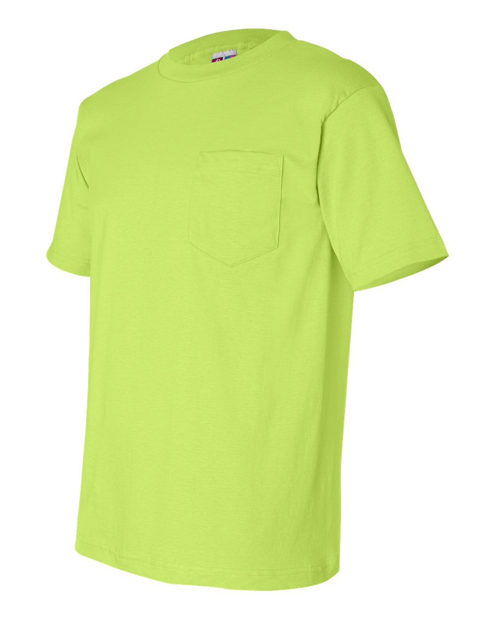 Lime Green USA-Made Pocket T-Shirt - 7100