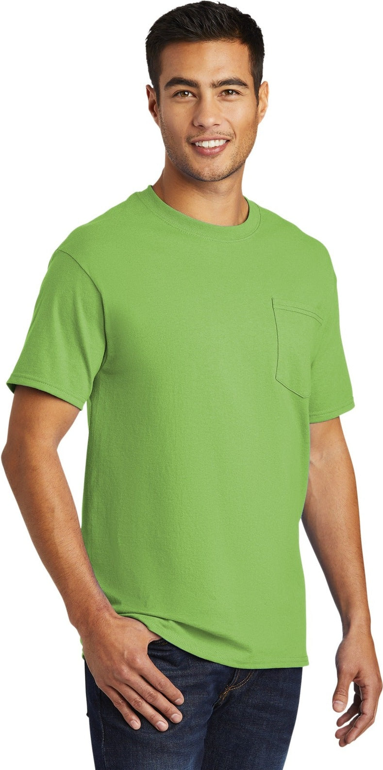 Lime Port & Co Tall Essential Pocket Tee. PC61PT
