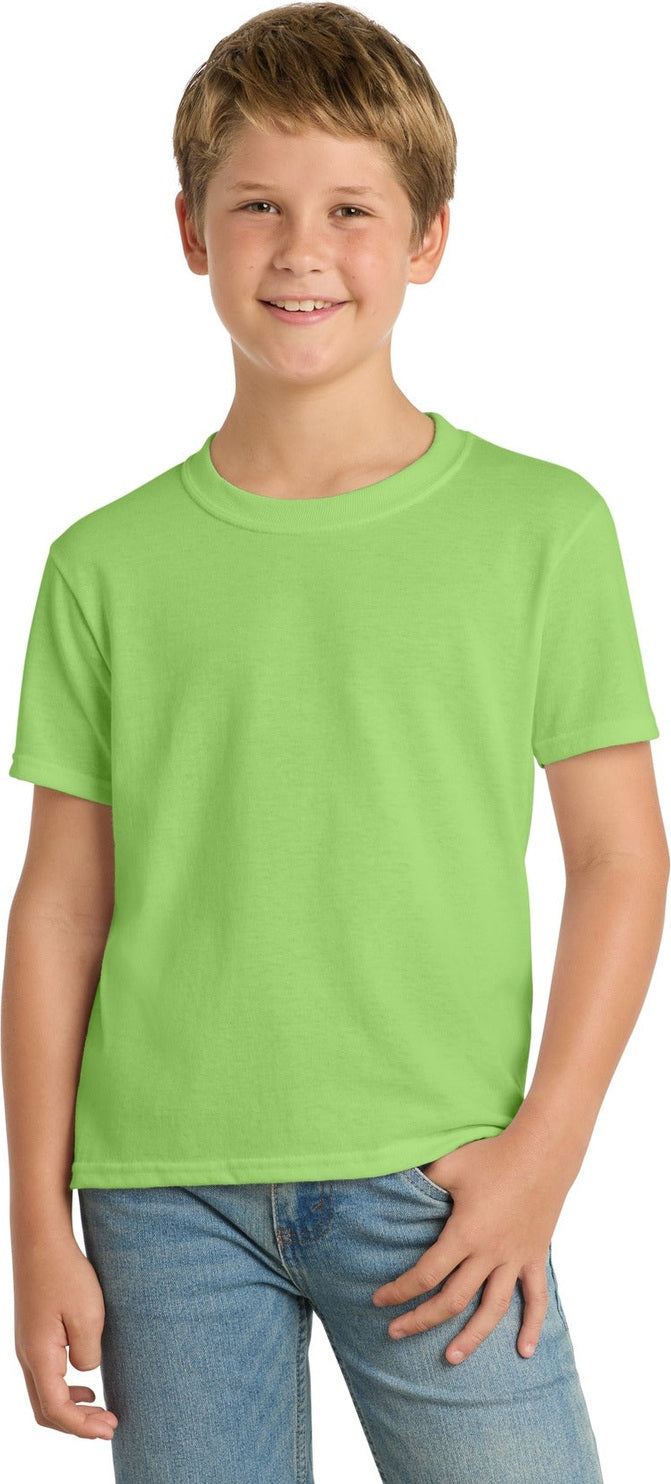 Lime Port & Co Youth Core Blend Tee. PC55Y