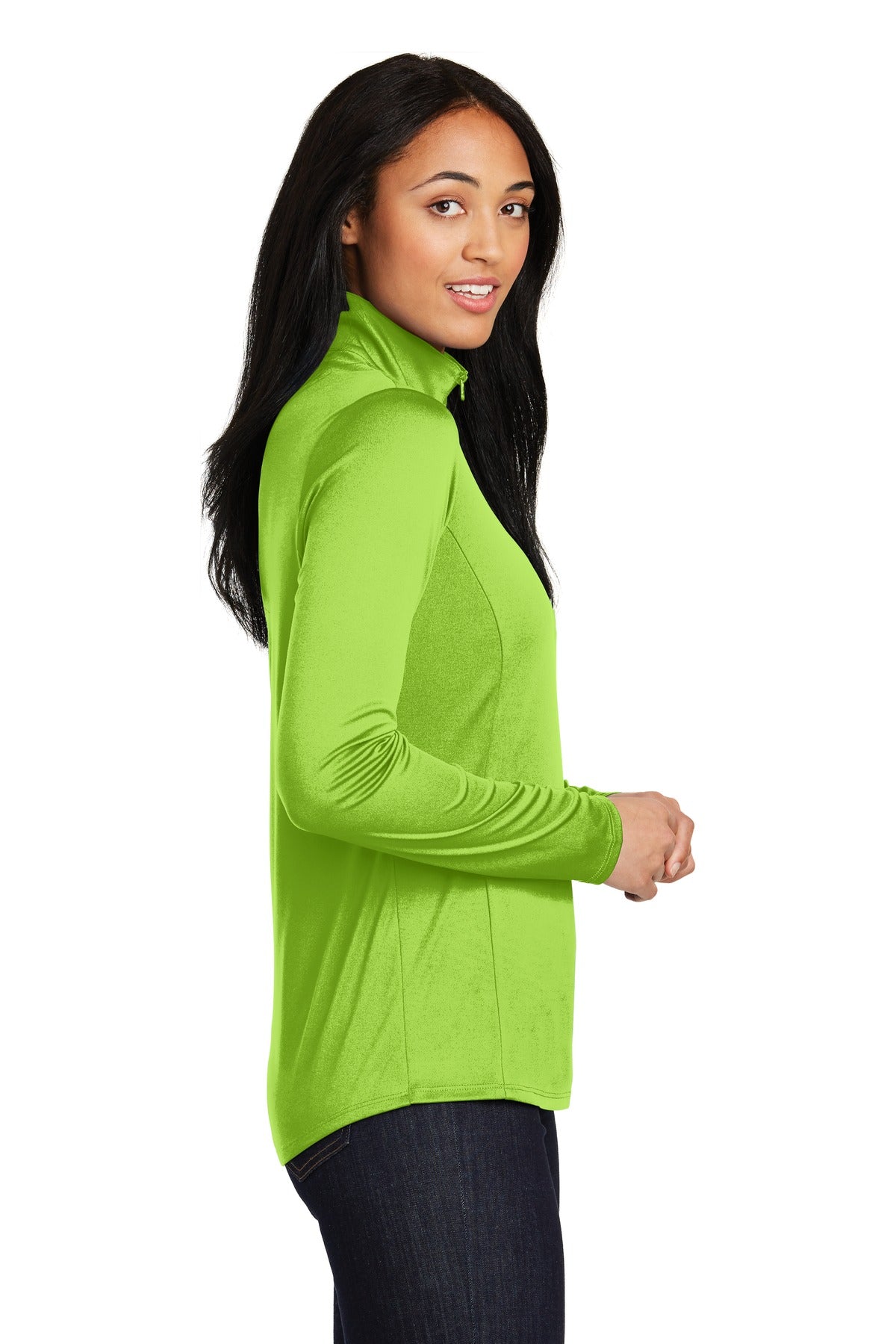 Lime Shock Sport-Tek Women's PosiCharge Competitor 1/4-Zip Pullover. LST357