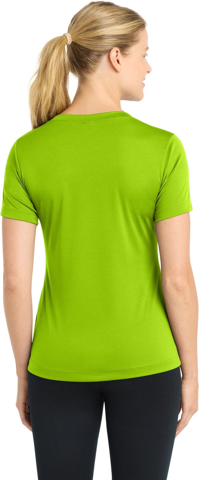 Lime Shock Sport-Tek Women's PosiCharge Competitor V-Neck Tee. LST353