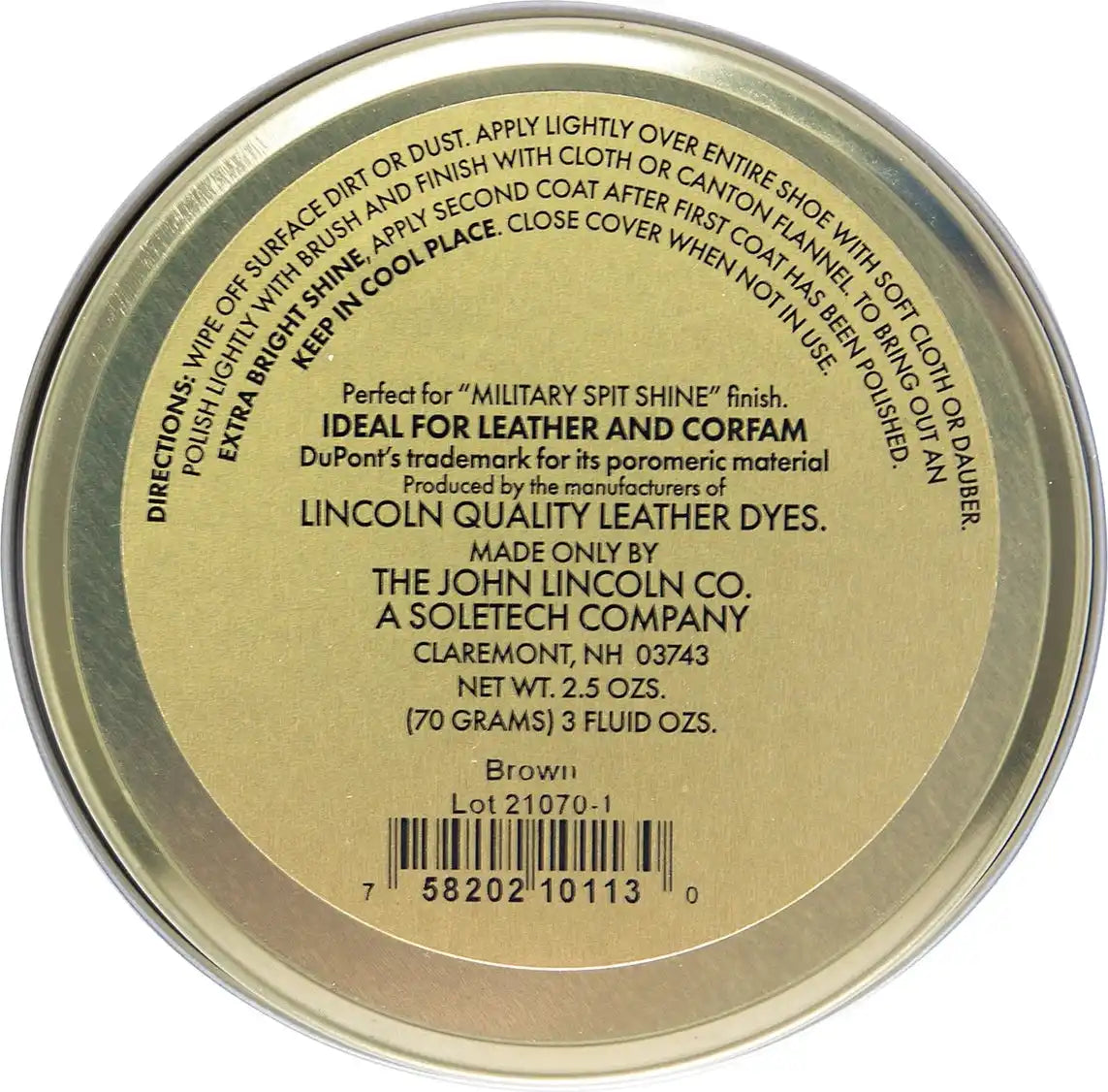 Lincoln U.s.m.c. Stain Wax Shoe Polish